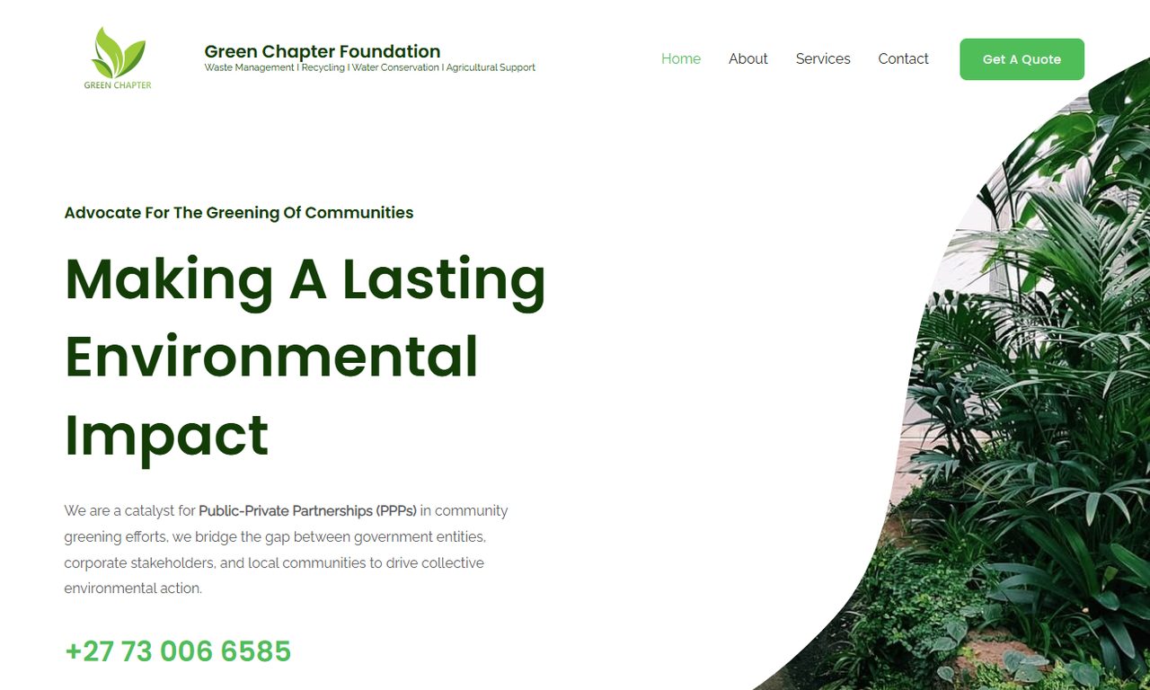 Green Chapter Foundation website: Home page