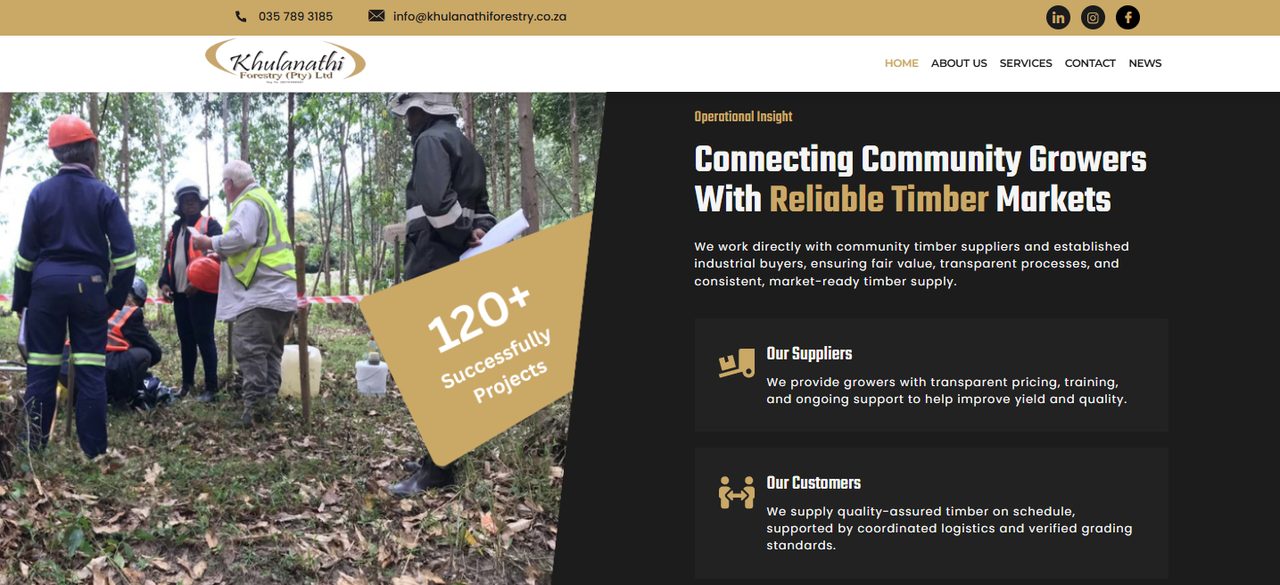 Khulanathi Forestry website: Connecting growers with timber markets
